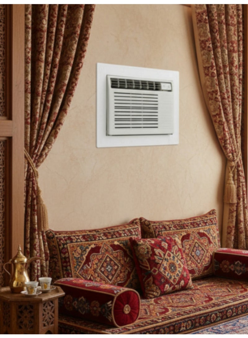 بهنس برواز مكيف شباك ذكي ابيض بلاستيك جاهز عالي الجودة براويز مكيفات شباك لاحاجة الى مسامير التثبيت اطار و ديكور المكيف الشباك مانعة للغبار والحشرات يحافظ على هواء التكييف كاملا بالغرفة سهولة الفك التركيب التنظيف - Image 4